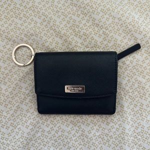 black, Kate Spade compact wallet with keychain